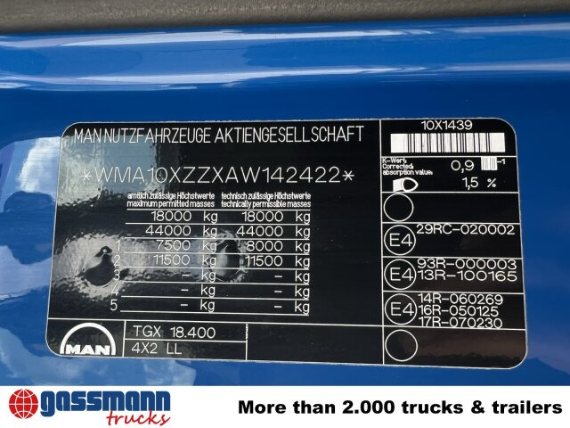 MAN TGX 18.400 4X2 LL, Fahrschule, XLX-Fahrerhaus - Xe chở container/ Xe tải hoán đổi thân: hình 2 MAN TGX 18.400 4X2 LL, Fahrschule, XLX-Fahrerhaus - Xe chở container/ Xe tải hoán đổi thân: hình 2
