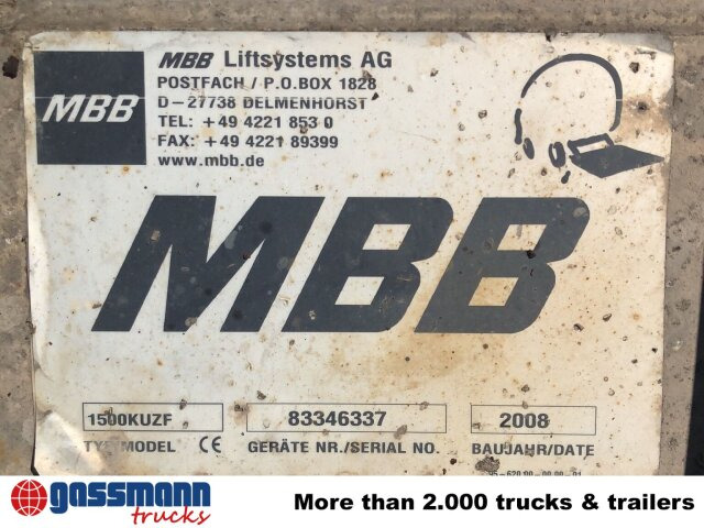 MBB 1500KUZF Ladebordwand unterfaltbar, 1,5t - Nâng đuôi: hình 5 MBB 1500KUZF Ladebordwand unterfaltbar, 1,5t - Nâng đuôi: hình 5