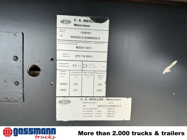 Meiller MZDA 18/21, Stahlbordwände, ca. 10m³ - Rơ moóc ben: hình 3 Meiller MZDA 18/21, Stahlbordwände, ca. 10m³ - Rơ moóc ben: hình 3