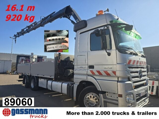 Mercedes-Benz Actros 2546 L 6x2, Hiab Kran 244 E - 6 Hiduo, - Xe tải thùng lửng/ Phẳng, Xe cẩu tự hành: hình 1 Mercedes-Benz Actros 2546 L 6x2, Hiab Kran 244 E - 6 Hiduo, - Xe tải thùng lửng/ Phẳng, Xe cẩu tự hành: hình 1