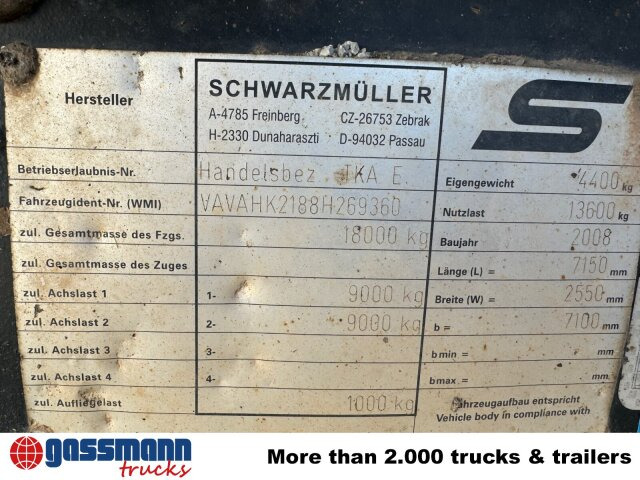 Schwarzmüller TKA 18, Alu-Bordwände, ca. 11m³ - Rơ moóc ben: hình 2 Schwarzmüller TKA 18, Alu-Bordwände, ca. 11m³ - Rơ moóc ben: hình 2