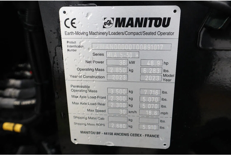Máy xúc lật bánh lốp Manitou MLA 5-50 H | BUCKET | QUICK COUPLER | NEW UNUSED: hình 18