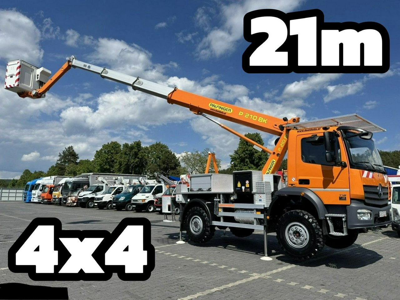 Mercedes Atego 718 E6 4x4 Zwyżka PALFINGER P210 BK Podnośnik Koszowy - Nền bục trên không gắn trên xe tải: hình 1 Mercedes Atego 718 E6 4x4 Zwyżka PALFINGER P210 BK Podnośnik Koszowy - Nền bục trên không gắn trên xe tải: hình 1