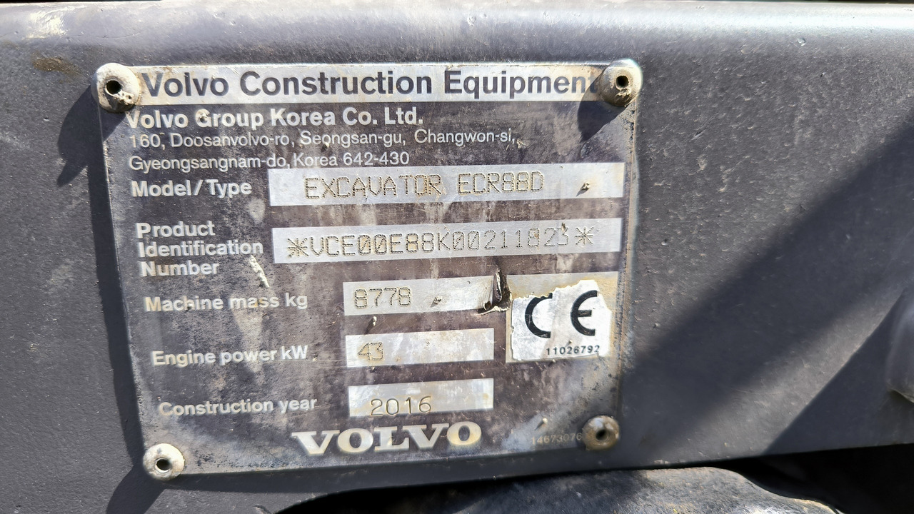 Máy xúc bánh xích VOLVO ECR 88 D: hình 12