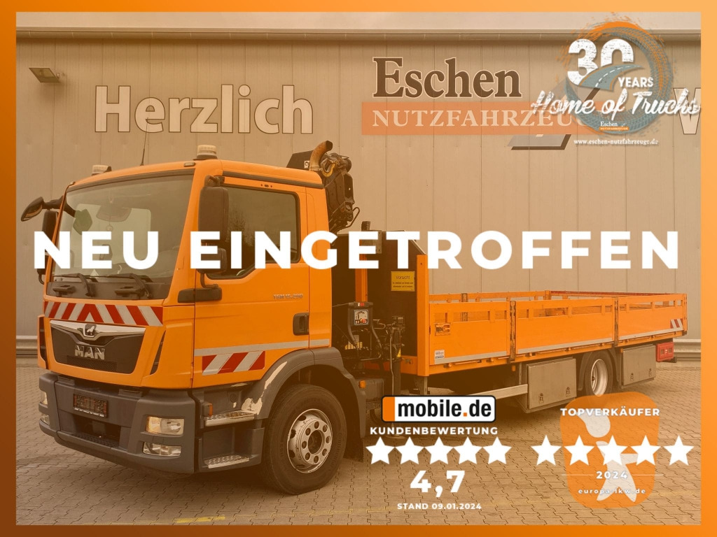 MAN TGM 15.290 4x2 BL / HIAB Faltkran - Xe tải thùng lửng/ Phẳng, Xe cẩu tự hành: hình 1 MAN TGM 15.290 4x2 BL / HIAB Faltkran - Xe tải thùng lửng/ Phẳng, Xe cẩu tự hành: hình 1