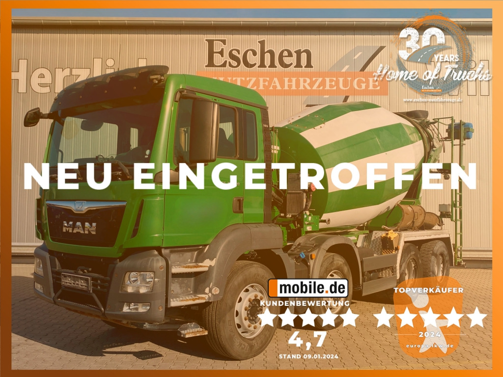 MAN TGS 32.360 8x4 BB / 9 m³ Stetter-Aufbau - Xe trộn bê tông: hình 1 MAN TGS 32.360 8x4 BB / 9 m³ Stetter-Aufbau - Xe trộn bê tông: hình 1