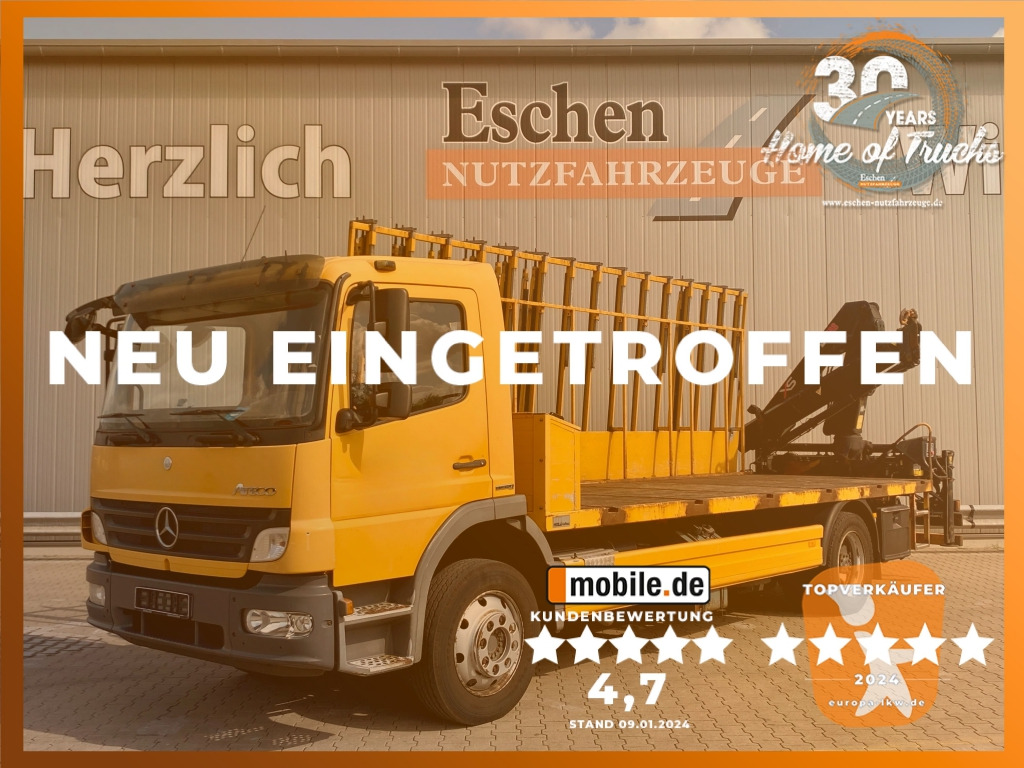 Mercedes-Benz 1224 L Atego / HIAB-Kran / Glastransporter - Xe tải thùng lửng/ Phẳng, Xe cẩu tự hành: hình 1 Mercedes-Benz 1224 L Atego / HIAB-Kran / Glastransporter - Xe tải thùng lửng/ Phẳng, Xe cẩu tự hành: hình 1