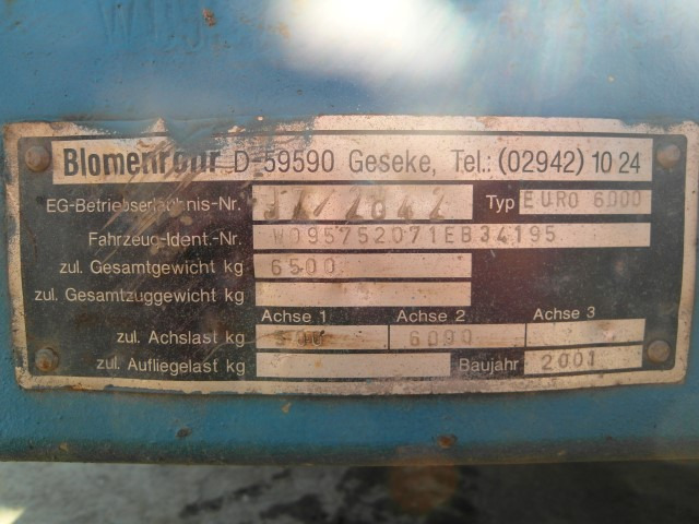 BLOMENROHR J7/2842 - Rơ moóc để vận chuyển thiết bị: hình 5 BLOMENROHR J7/2842 - Rơ moóc để vận chuyển thiết bị: hình 5