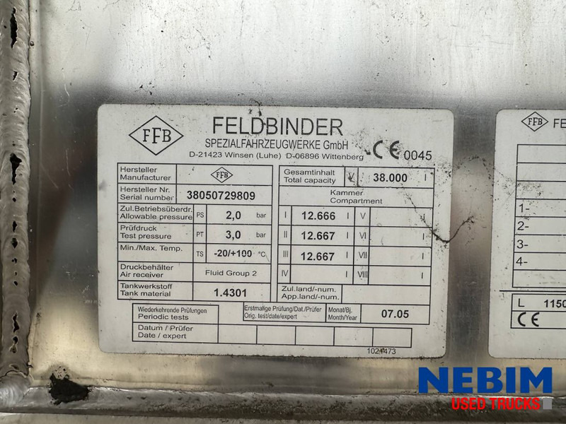 Feldbinder TSA 38.3 - 38.000Ltr - CIP LINES - Sơ mi rơ moóc bồn: hình 4 Feldbinder TSA 38.3 - 38.000Ltr - CIP LINES - Sơ mi rơ moóc bồn: hình 4