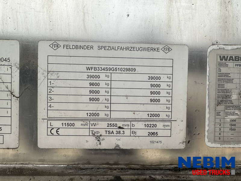 Feldbinder TSA 38.3 - 38.000Ltr - CIP LINES - Sơ mi rơ moóc bồn: hình 5 Feldbinder TSA 38.3 - 38.000Ltr - CIP LINES - Sơ mi rơ moóc bồn: hình 5