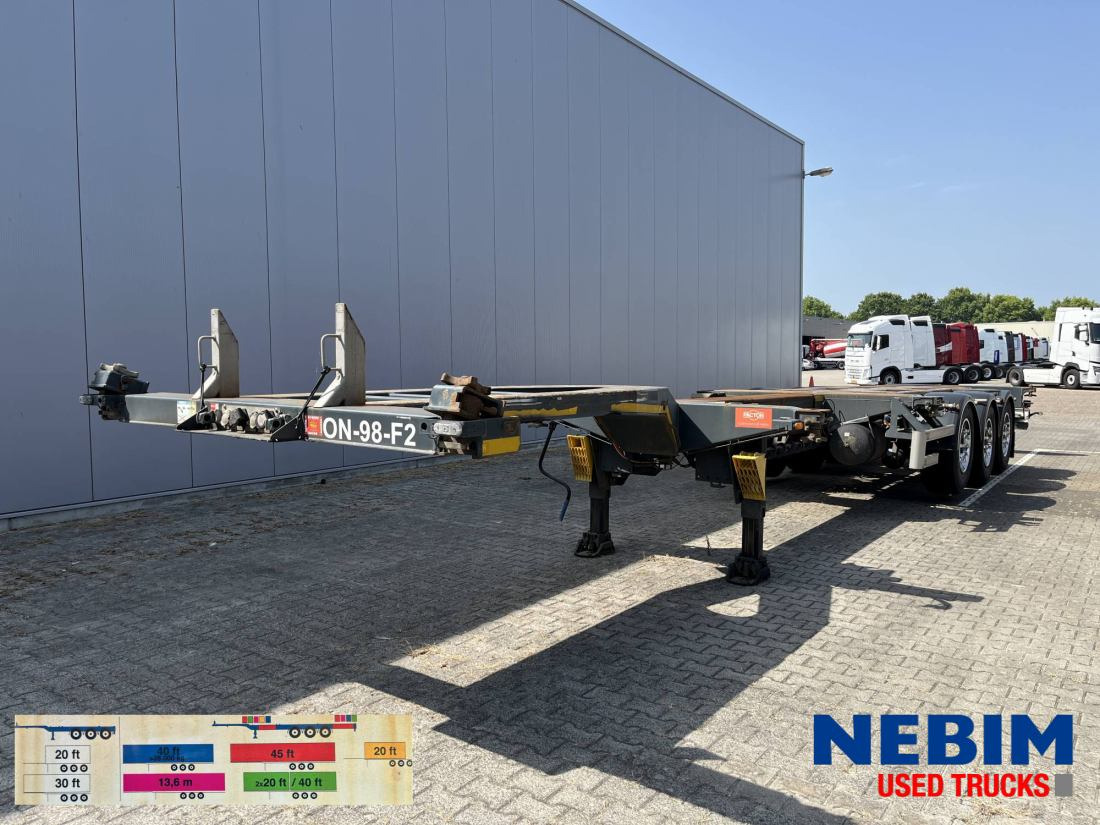 Xe chở container/ Sơ mi rơ moóc hoán đổi thân Pacton ET3 - Multi / Slider / Flex: hình 1