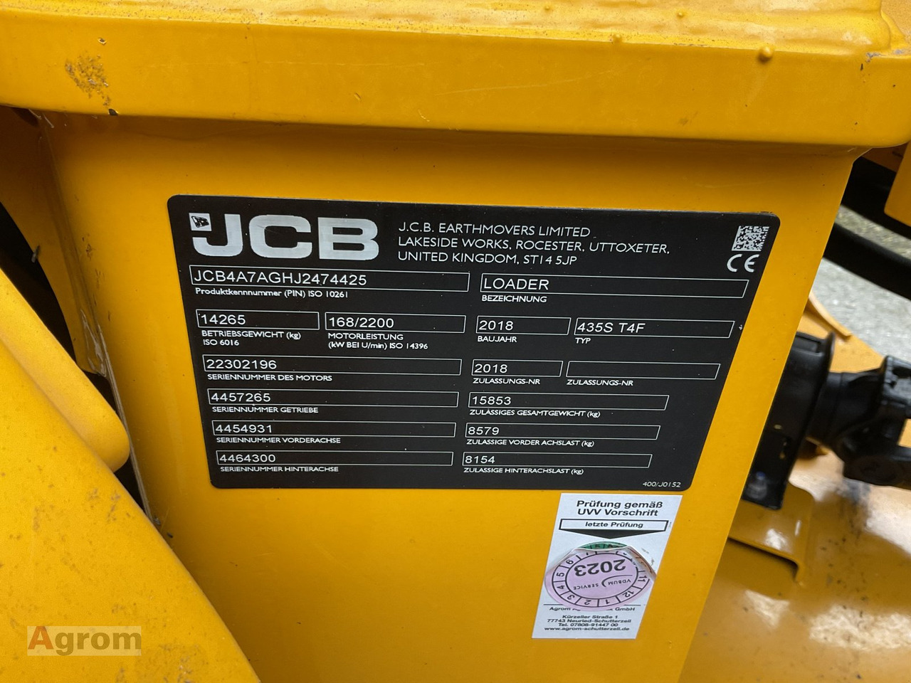 JCB 435 S Agri HighLift - Máy xúc lật bánh lốp: hình 2 JCB 435 S Agri HighLift - Máy xúc lật bánh lốp: hình 2