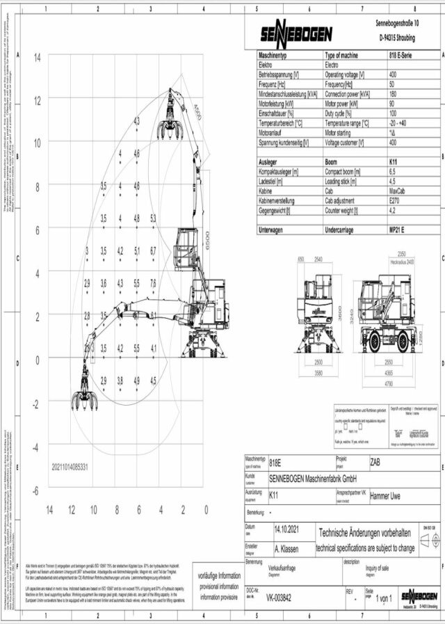 Máy xúc bánh lốp Sennebogen 818-E Umschlagbagger - 83 Ton - mit Greifer: hình 7