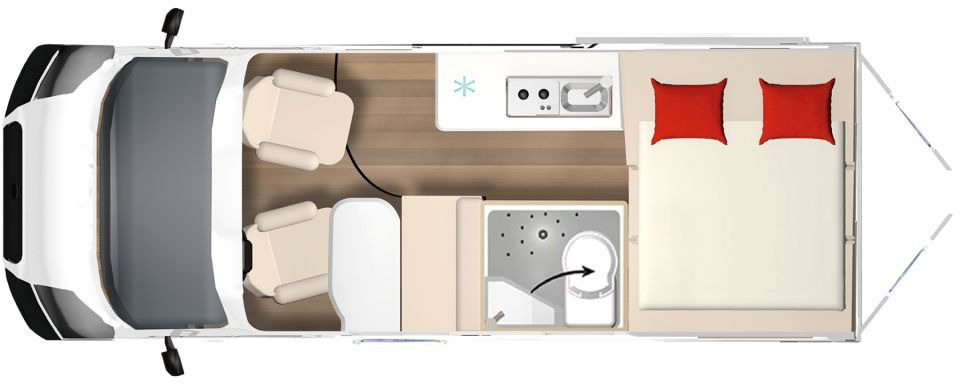 Bürstner B66 600 C Gästebett quer zur Sitzgruppe - Xe van cắm trại: hình 2 Bürstner B66 600 C Gästebett quer zur Sitzgruppe - Xe van cắm trại: hình 2