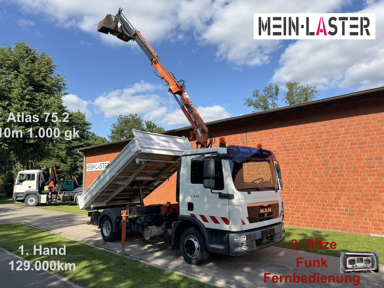 MAN TGL 8.150 3 S-Kipper Atlas 75 10m -1t. Funk FB - Xe ben nhỏ: hình 1 MAN TGL 8.150 3 S-Kipper Atlas 75 10m -1t. Funk FB - Xe ben nhỏ: hình 1