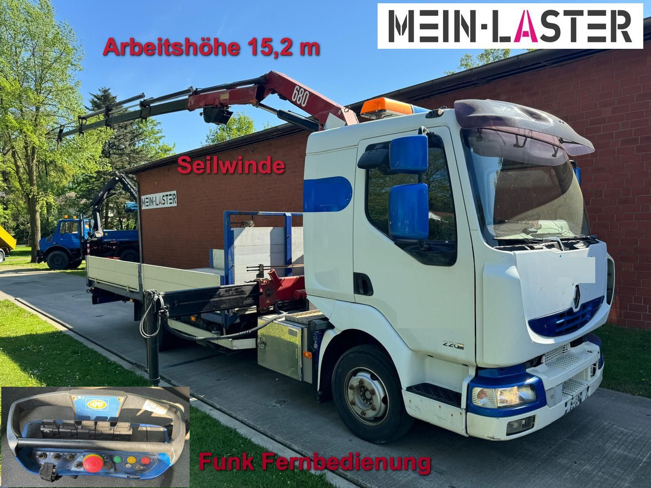 Renault Midlum 220 HMF 683 K4 15m-400 Kg Funk Seilwinde - Xe cẩu tự hành: hình 1 Renault Midlum 220 HMF 683 K4 15m-400 Kg Funk Seilwinde - Xe cẩu tự hành: hình 1