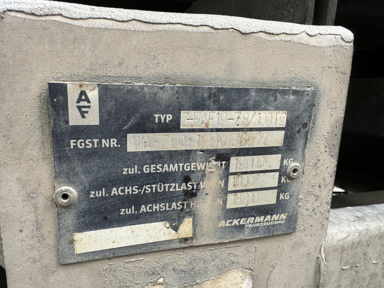 Ackermann Z-EAF 19-7,8/100TZ Z-EAF 19-7,8/100TZ, Verzinkt - Rơ moóc hộp kín: hình 3 Ackermann Z-EAF 19-7,8/100TZ Z-EAF 19-7,8/100TZ, Verzinkt - Rơ moóc hộp kín: hình 3
