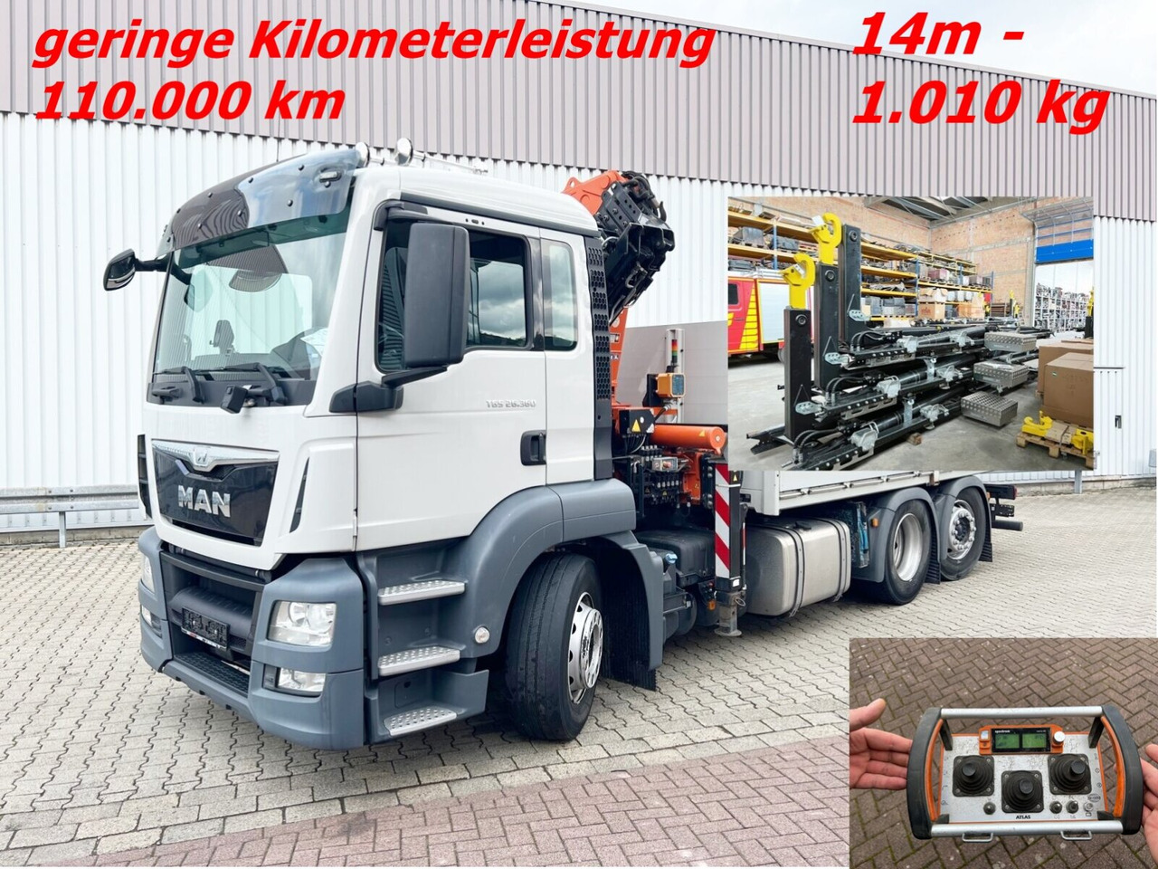 MAN TGS 26.360/400 6x2-4 BL TGS 26.360/400 6x2-4 BL, Lenk-/Lift, Kran Atlas AK 206.3E A5, Funk - Xe tải nâng móc, Xe cẩu tự hành: hình 1 MAN TGS 26.360/400 6x2-4 BL TGS 26.360/400 6x2-4 BL, Lenk-/Lift, Kran Atlas AK 206.3E A5, Funk - Xe tải nâng móc, Xe cẩu tự hành: hình 1
