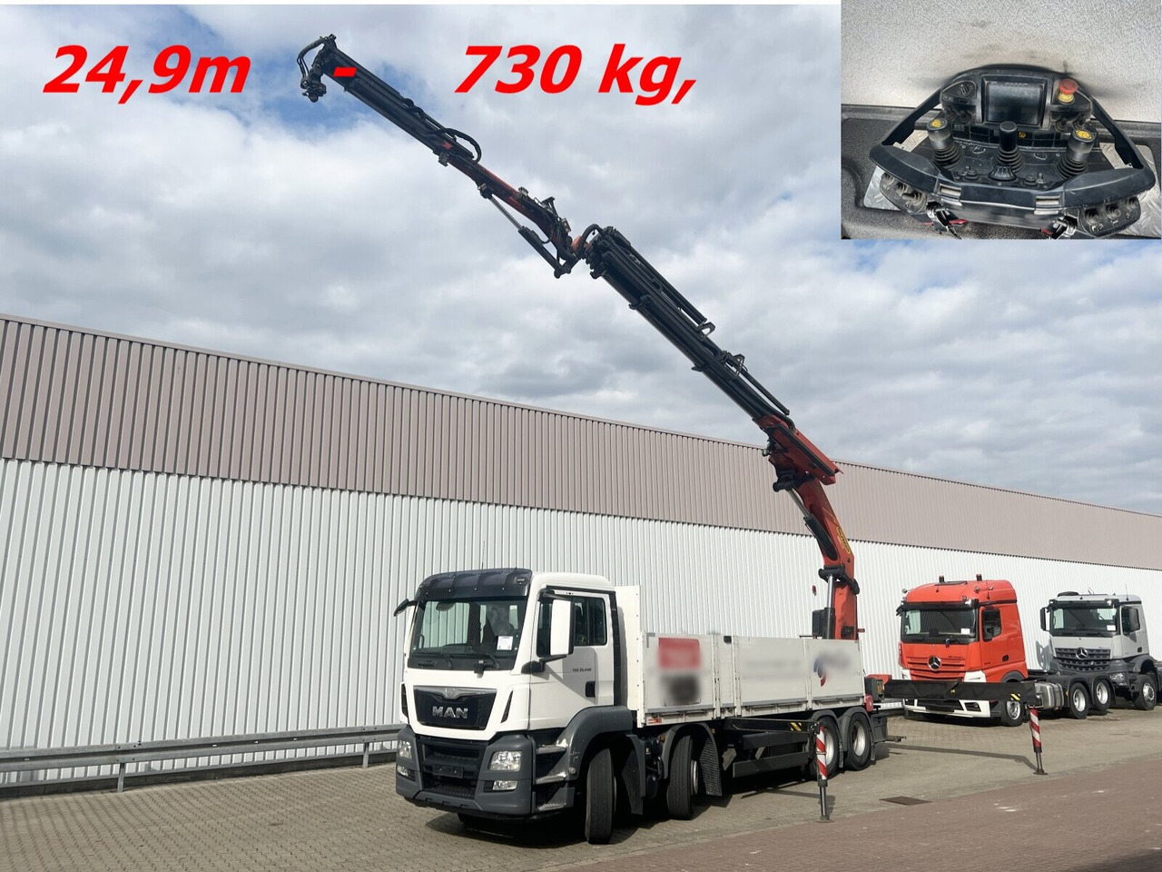 MAN TGS 35.440 8x4 BL TGS 35.440 8x4 BL, Navi, Heckkran Palfinger PK42002 SH-F + Jip PJ 060 B, 24,9m-730kg, Funk - Xe cẩu tự hành, Xe tải thùng lửng/ Phẳng: hình 1 MAN TGS 35.440 8x4 BL TGS 35.440 8x4 BL, Navi, Heckkran Palfinger PK42002 SH-F + Jip PJ 060 B, 24,9m-730kg, Funk - Xe cẩu tự hành, Xe tải thùng lửng/ Phẳng: hình 1