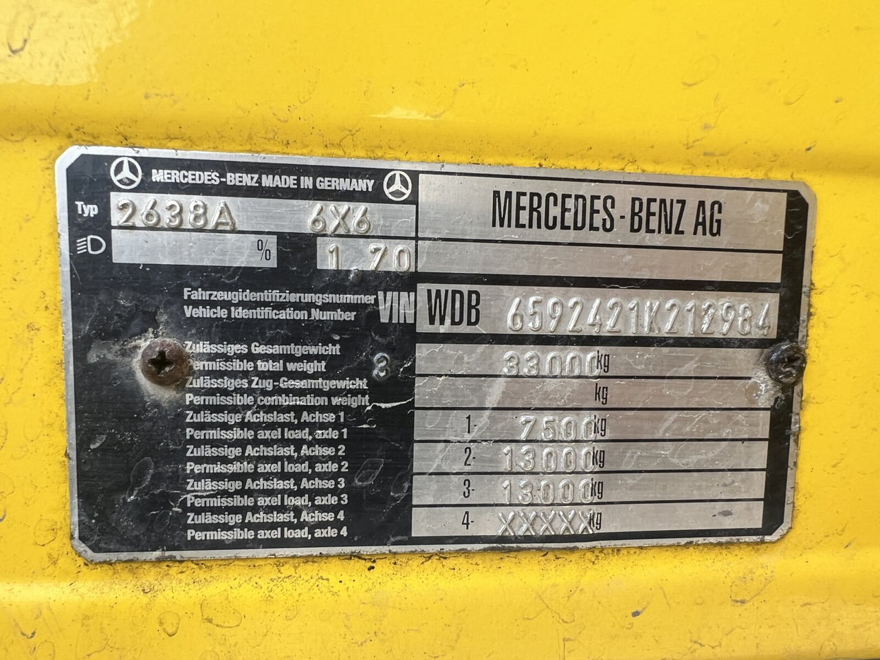 Xe tải khung gầm Mercedes-Benz SK II 2638/44 A 6x6 SK II 2638/44 A 6x6, V8, Retarder: hình 10