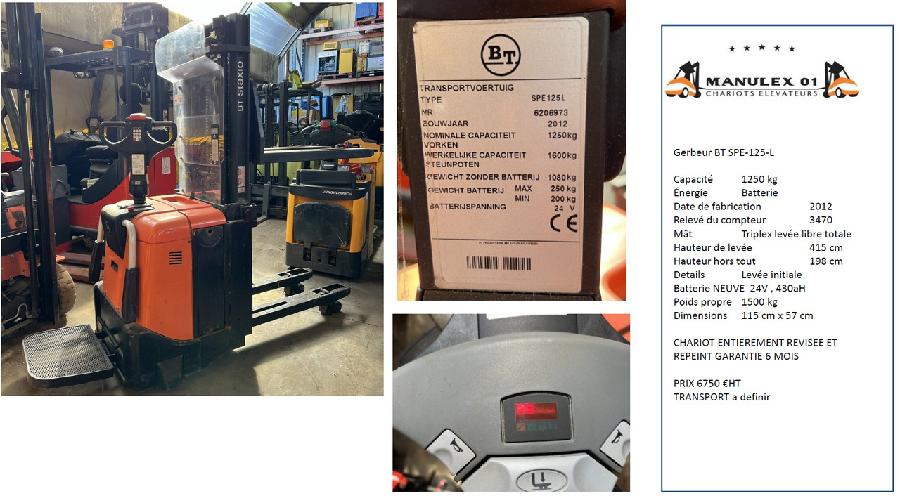 BT SPE125 - AVEC LEVEE INITIALE ET MAT TRIPLEX - Máy xếp chồng: hình 1 BT SPE125 - AVEC LEVEE INITIALE ET MAT TRIPLEX - Máy xếp chồng: hình 1