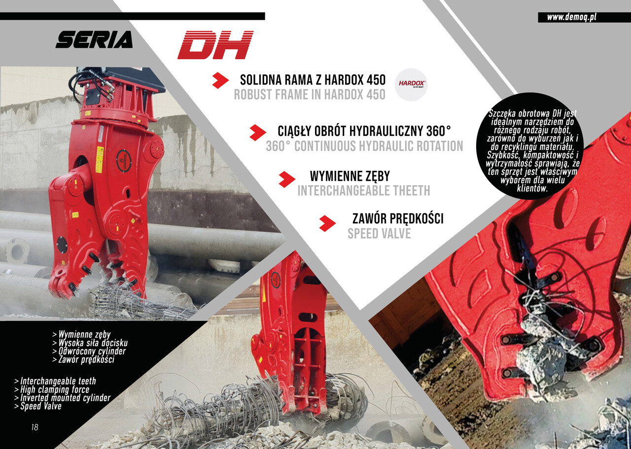 DEMOQ DH16 Hydraulic Rotating Pulveriser Crusher 1750 KG - Kéo phá dỡ cho Máy xúc: hình 4 DEMOQ DH16 Hydraulic Rotating Pulveriser Crusher 1750 KG - Kéo phá dỡ cho Máy xúc: hình 4