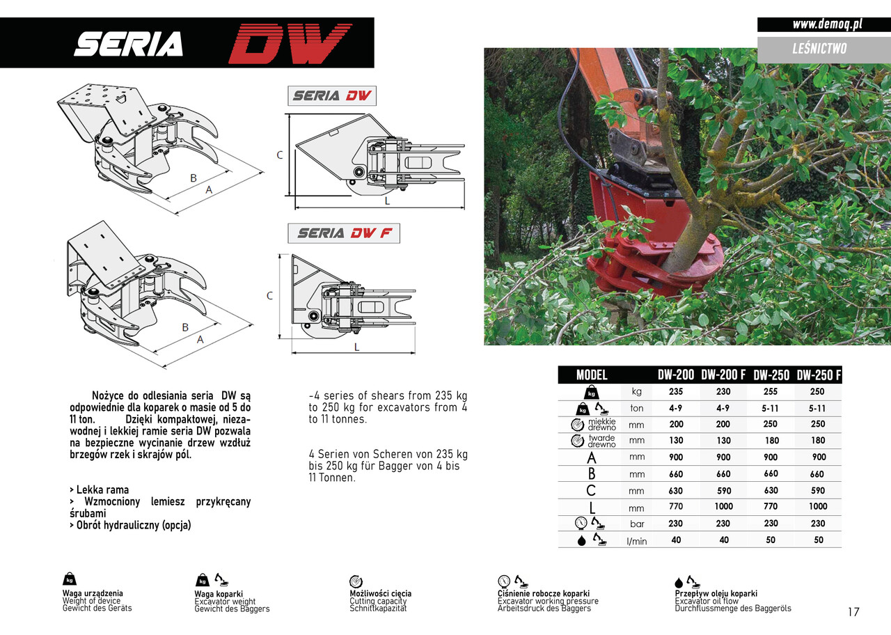 DEMOQ DW200 F De-forestation shear 230 kg - Nho táo cho Máy móc xây dựng: hình 3 DEMOQ DW200 F De-forestation shear 230 kg - Nho táo cho Máy móc xây dựng: hình 3