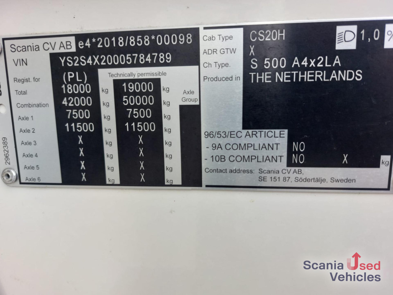 SCANIA S 500 A4x2LA Highline 4-Balg Luftfederung LEDER - Xe đầu kéo: hình 5 SCANIA S 500 A4x2LA Highline 4-Balg Luftfederung LEDER - Xe đầu kéo: hình 5