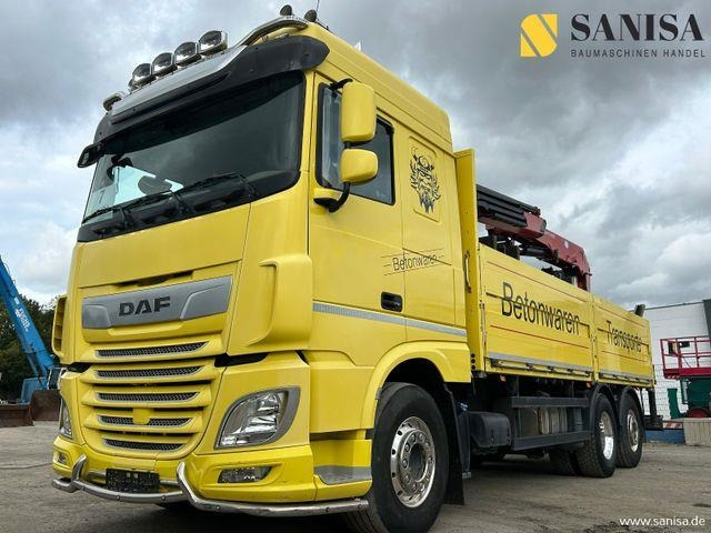 DAF XF 480/HMF 2530 L-CR Kran/Lenk/Lift/Baustoff - Xe tải thùng lửng/ Phẳng: hình 1 DAF XF 480/HMF 2530 L-CR Kran/Lenk/Lift/Baustoff - Xe tải thùng lửng/ Phẳng: hình 1