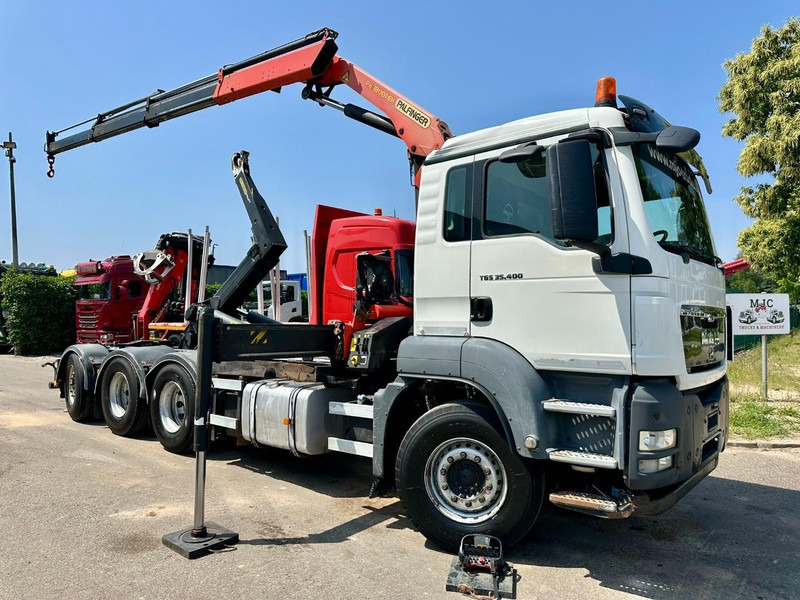 MAN TGS 35.400 8x4 TRIDEM HOOKLIFT T22 + CRANE PALFINGER PK 18001 EH + RADIO - EURO 5 - LIFT/STEERING AXLE - BE TRUCK - Xe tải nâng móc, Xe cẩu tự hành: hình 1 MAN TGS 35.400 8x4 TRIDEM HOOKLIFT T22 + CRANE PALFINGER PK 18001 EH + RADIO - EURO 5 - LIFT/STEERING AXLE - BE TRUCK - Xe tải nâng móc, Xe cẩu tự hành: hình 1