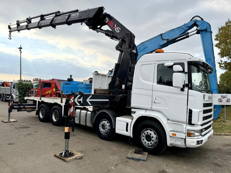 Scania 114C-380 8x4 + CRANE HIAB 700 E-5 - PLATFORM 6m80 + TWISTLOCKS - MANUAL - RETARDER - STEEL SPRING / BIG AXLE HUB REDUCTION  - AP ACHSEN - Xe cẩu tự hành: hình 1 Scania 114C-380 8x4 + CRANE HIAB 700 E-5 - PLATFORM 6m80 + TWISTLOCKS - MANUAL - RETARDER - STEEL SPRING / BIG AXLE HUB REDUCTION  - AP ACHSEN - Xe cẩu tự hành: hình 1