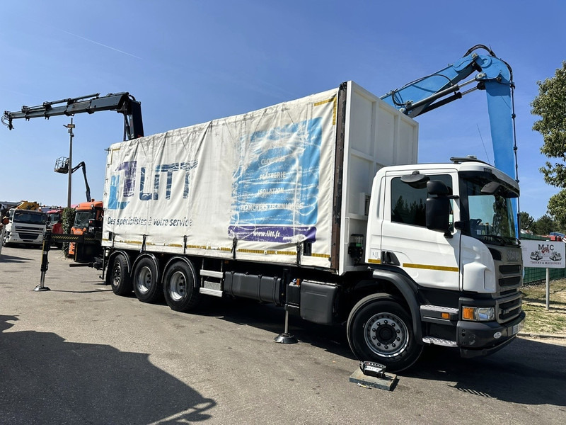 Scania P410 8x4 TRIDEM PRITSCHE PLANE + KRAN HIAB 244 EP-4 HIDUO - RETARDER - LIFT + STEERING AXLE - *327.000km* - RADIO - Xe tải thùng mui bạt, Xe cẩu tự hành: hình 1 Scania P410 8x4 TRIDEM PRITSCHE PLANE + KRAN HIAB 244 EP-4 HIDUO - RETARDER - LIFT + STEERING AXLE - *327.000km* - RADIO - Xe tải thùng mui bạt, Xe cẩu tự hành: hình 1