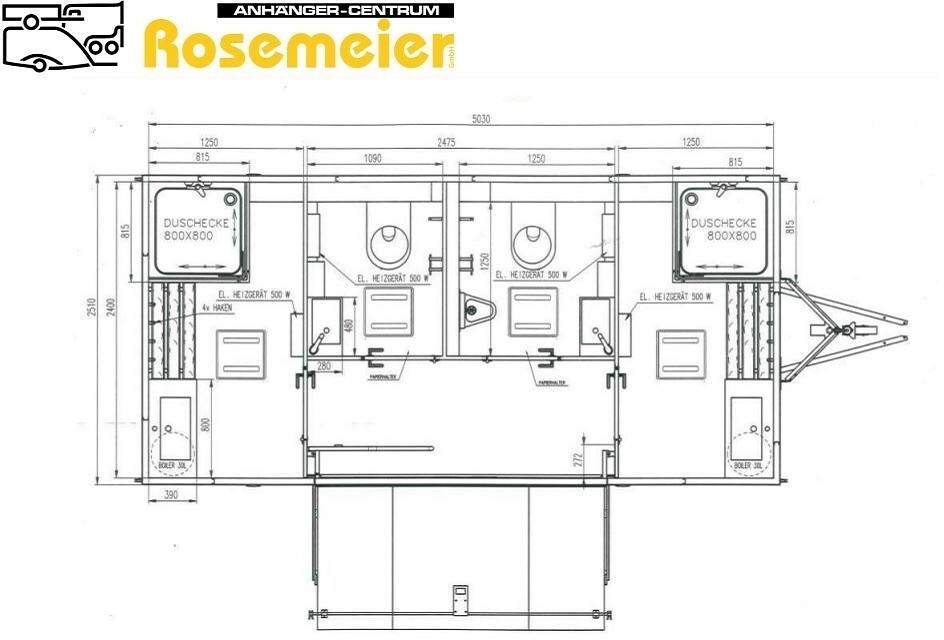 ROSEMEIER VE Dusch+WC Kombi 3 Toilettenanhänger - Container xây dựng, Rơ moóc: hình 2 ROSEMEIER VE Dusch+WC Kombi 3 Toilettenanhänger - Container xây dựng, Rơ moóc: hình 2