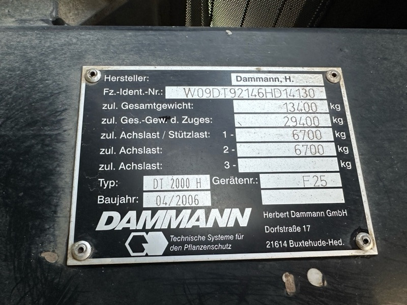 Dammann Trac DT 2000 H - Máy phun xịt tự hành: hình 2 Dammann Trac DT 2000 H - Máy phun xịt tự hành: hình 2