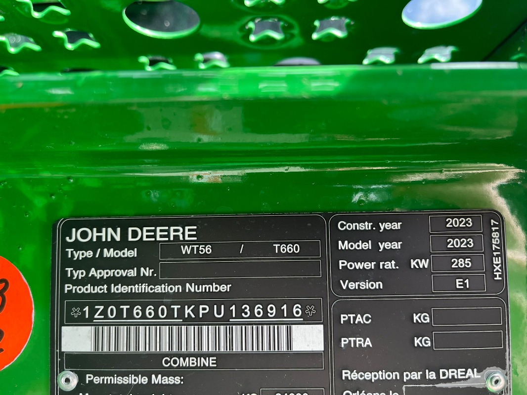 John Deere T660 - Máy gặt đập: hình 5 John Deere T660 - Máy gặt đập: hình 5