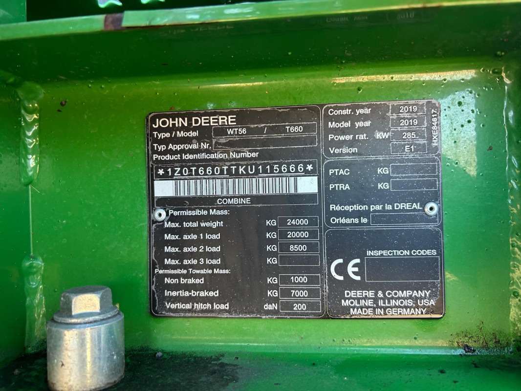 John Deere T660 - Máy gặt đập: hình 5 John Deere T660 - Máy gặt đập: hình 5