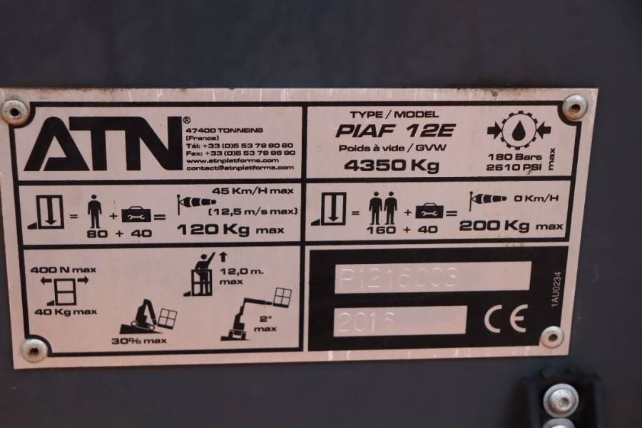 ATN PIAF 12E Electric, 12m Working Height, 5m Reach, T - Xe nâng người nhiều khớp nối: hình 3 ATN PIAF 12E Electric, 12m Working Height, 5m Reach, T - Xe nâng người nhiều khớp nối: hình 3