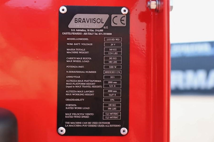 Xe nâng người nhiều khớp nối Bravi LUI HD WD Leonardo New, Electric, 4.90m Working He: hình 6 Xe nâng người nhiều khớp nối Bravi LUI HD WD Leonardo New, Electric, 4.90m Working He: hình 6