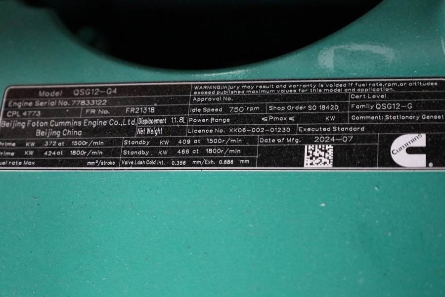 Cummins C450D5Q Declaration of Conformity, Diesel, 450kVA, - Bộ phát điện: hình 5 Cummins C450D5Q Declaration of Conformity, Diesel, 450kVA, - Bộ phát điện: hình 5