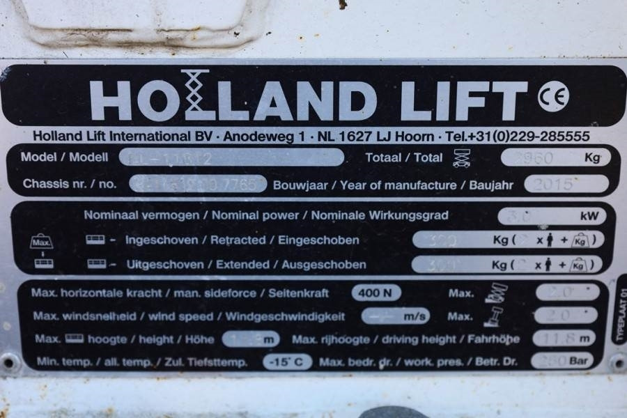 Holland Lift Ecostar HL-11812 Electric, 14m Working Height, 300 - Máy nâng người hình kéo: hình 5 Holland Lift Ecostar HL-11812 Electric, 14m Working Height, 300 - Máy nâng người hình kéo: hình 5