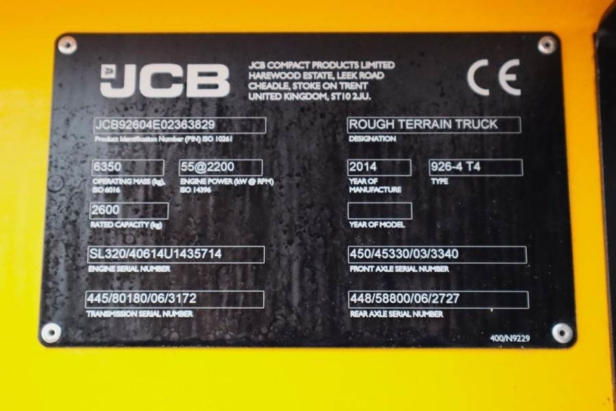 JCB 926 Valid inspection, *Guarantee! Diesel, 4x4 Driv - Xe nâng địa hình gồ ghề: hình 5 JCB 926 Valid inspection, *Guarantee! Diesel, 4x4 Driv - Xe nâng địa hình gồ ghề: hình 5