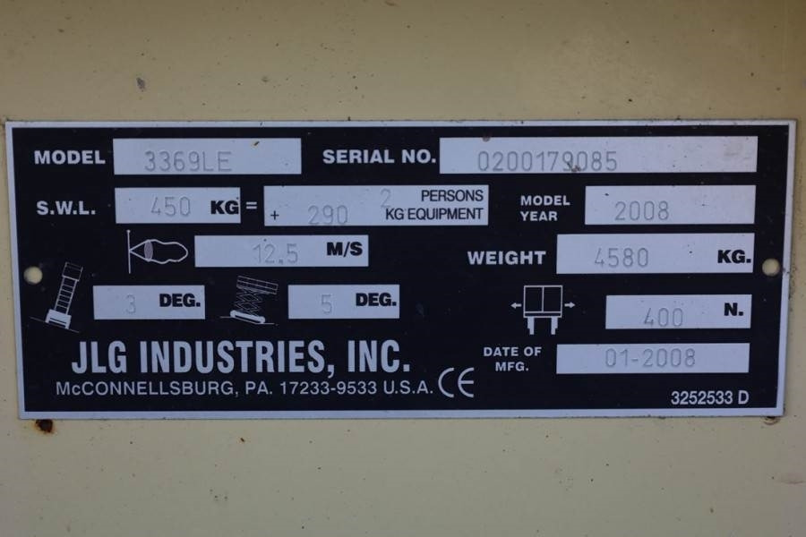 Máy nâng người hình kéo JLG 3369LE Electric, 12m Working Height, 450kg Capacit: hình 6