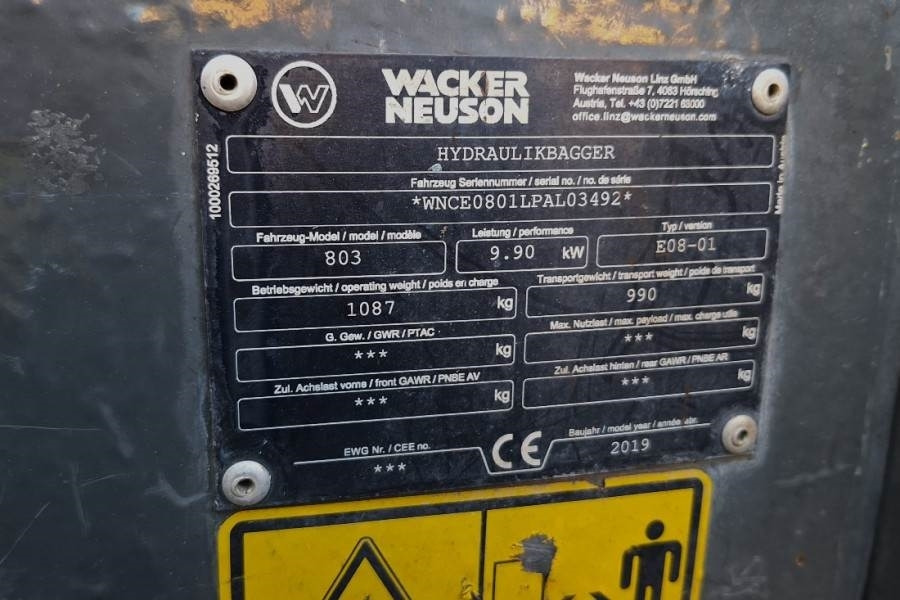 Máy xúc mini Wacker Neuson E08-01 Wacker Neuson mini excavator including 2 bu: hình 18