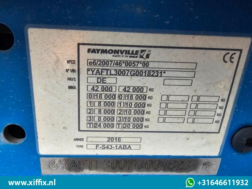 Sơ mi rơ moóc thùng thấp Faymonville TE Huur 3-ass. Semi dieplader met dubbele hydr. Kleppen en hydr. Ver: hình 16