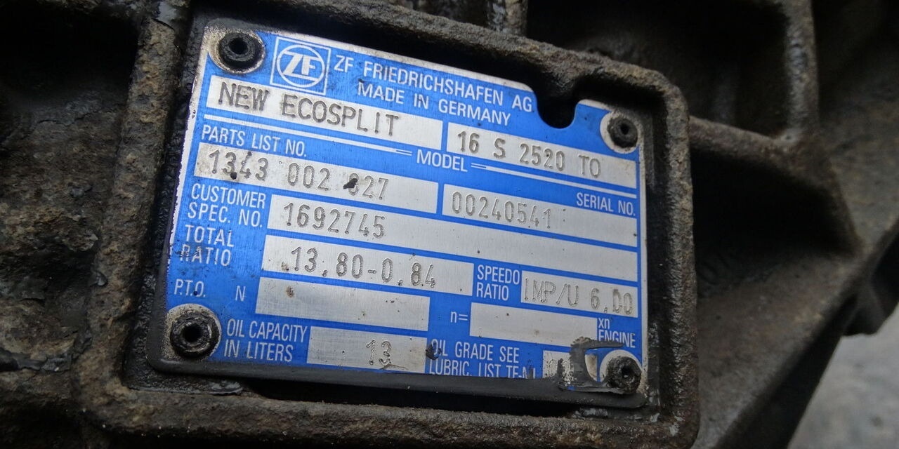 ZF 16S2520 TO Renault - Hộp số cho Xe tải: hình 2 ZF 16S2520 TO Renault - Hộp số cho Xe tải: hình 2