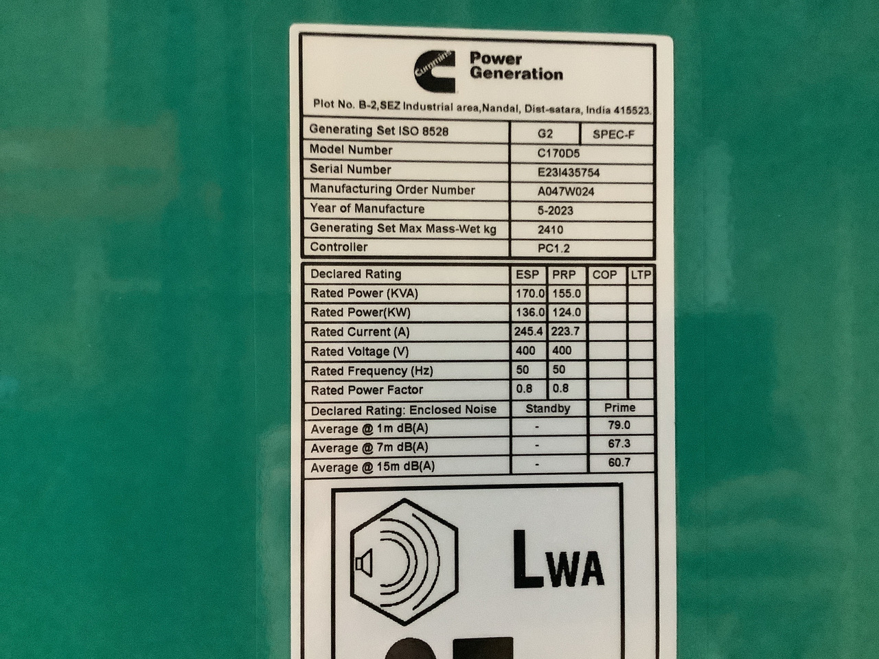 Cummins 170 KVABrand new - Bộ phát điện: hình 4 Cummins 170 KVABrand new - Bộ phát điện: hình 4