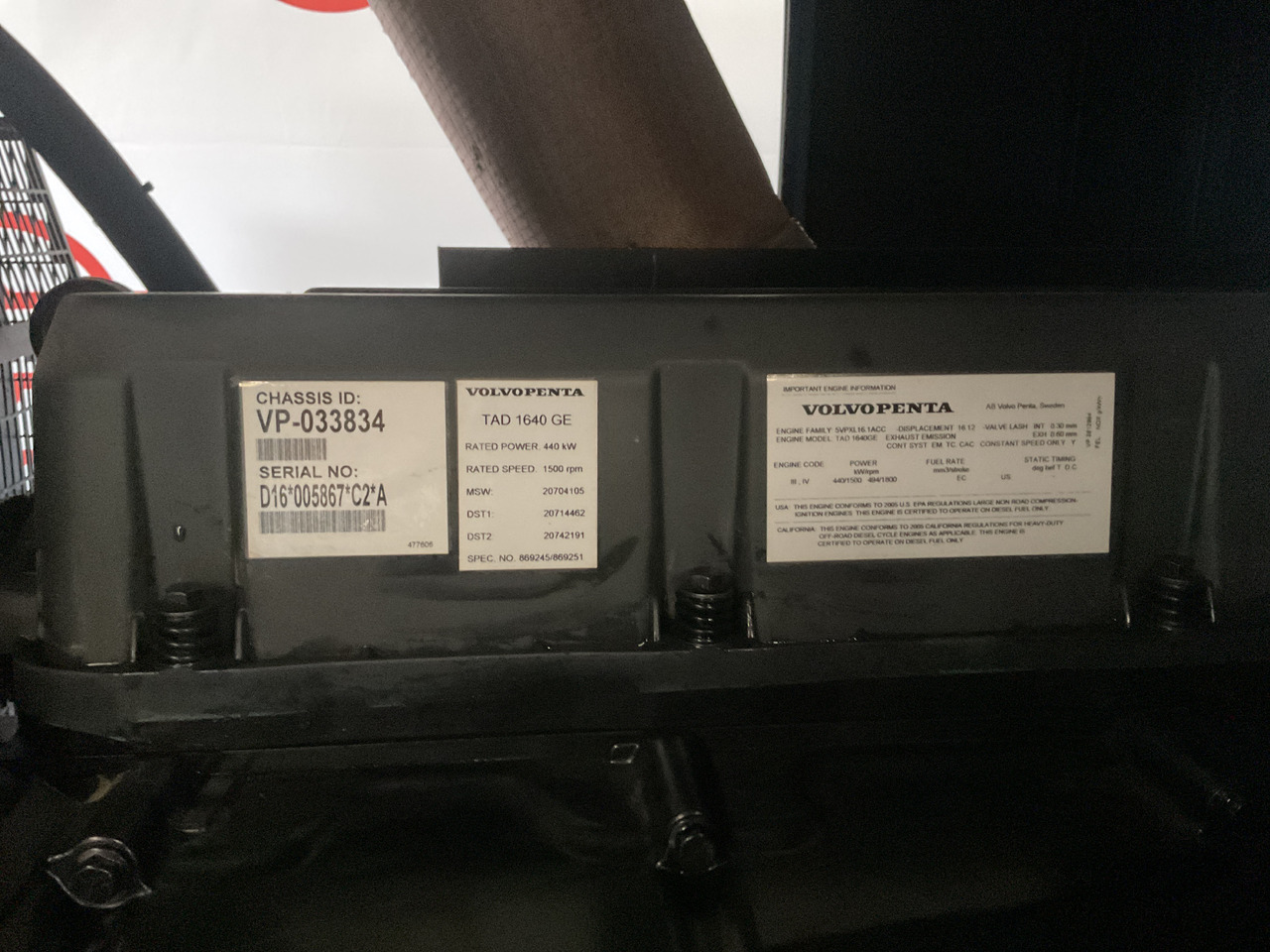 Volvo 500KVA, Generatorset. Like brand new. 98 Running hours since new! - Bộ phát điện: hình 3 Volvo 500KVA, Generatorset. Like brand new. 98 Running hours since new! - Bộ phát điện: hình 3