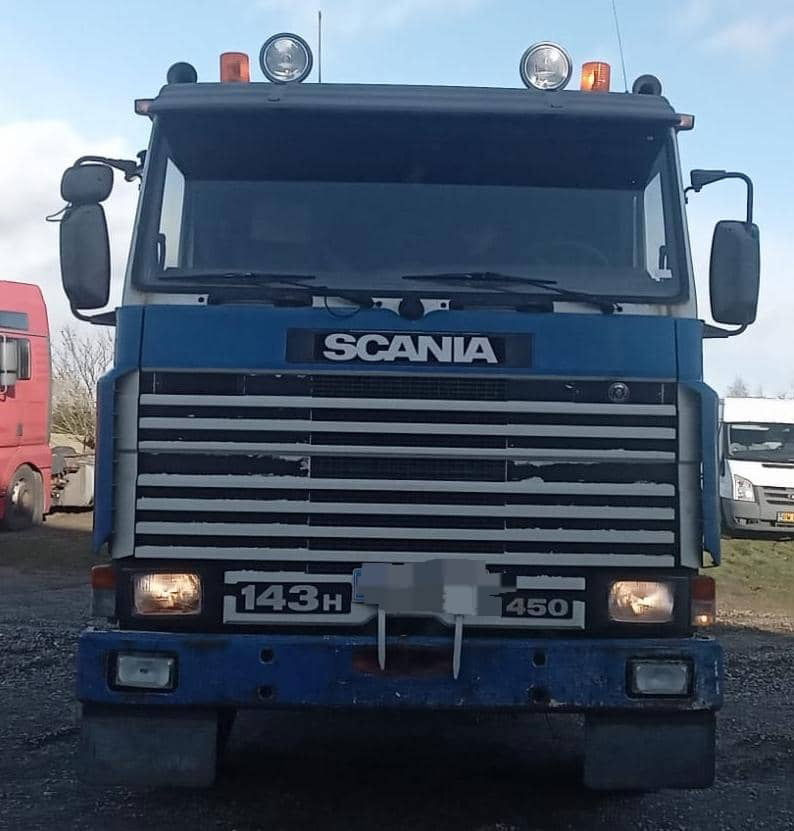 Xe đầu kéo Scania R143-450 V8 Tractor unit with crane: hình 1