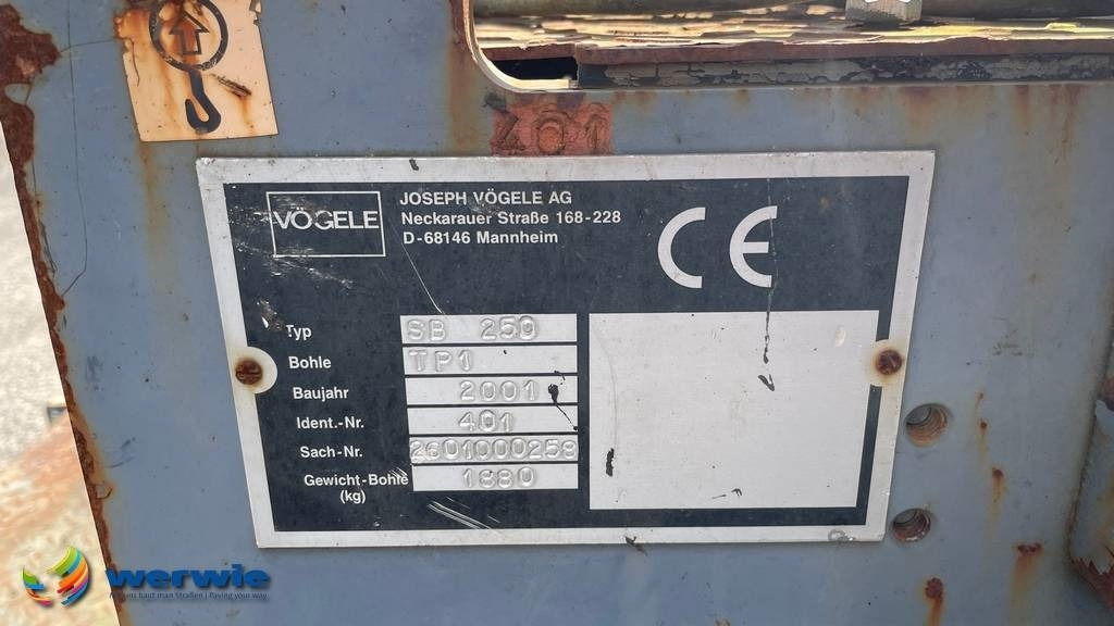 Cho thuê Vögele SB 250 TP1 12,50 m fixed screed  Vögele SB 250 TP1 12,50 m fixed screed: hình 15
