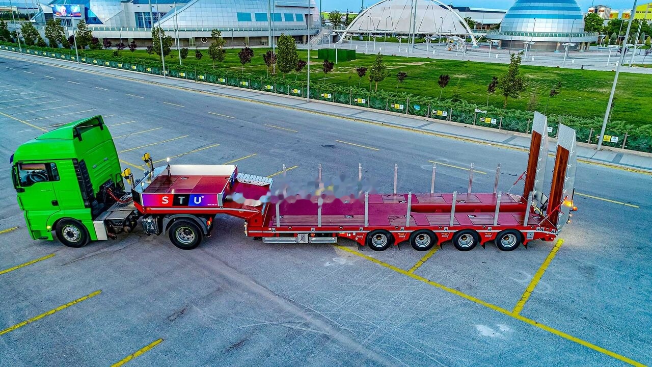 Sơ mi rơ moóc thùng thấp mới STU 4 Axle Extendable Lowbed Trailer: hình 7